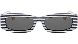 30Montaigne 14I Black Striped Rectangular Sunglasses