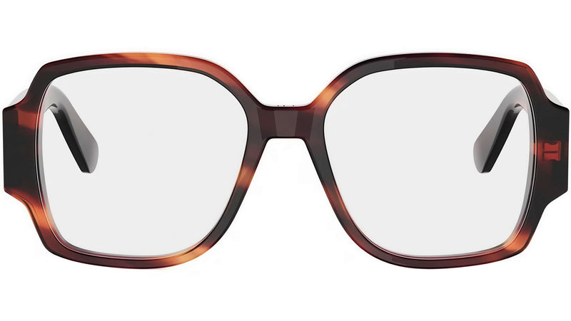 DiorGlowO S3I Red Havana Geometric Eyeglasses