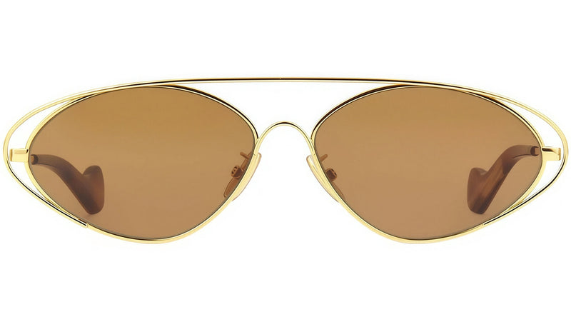 Metal Gold Oval Sunglasses
