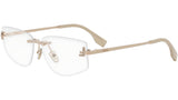 Fendi Crystal Rose Gold Geometric Eyeglasses