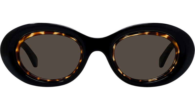 Anagram Black Oval Sunglasses
