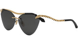 Serpenti Gold Cat Eye Sunglasses