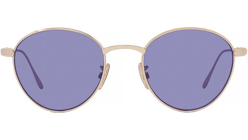 Slim Gold Round Sunglasses