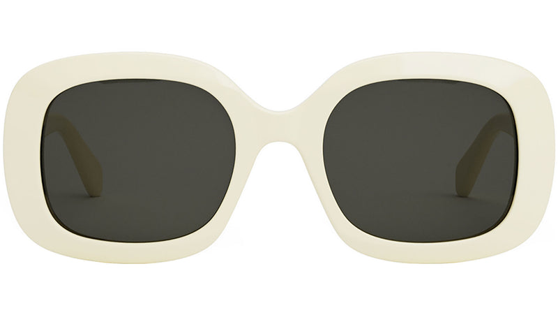 Triomphe Solid Ivory Square Sunglasses