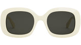 Triomphe Solid Ivory Square Sunglasses