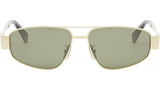 Metal Triomphe Shiny Gold Pilot Sunglasses