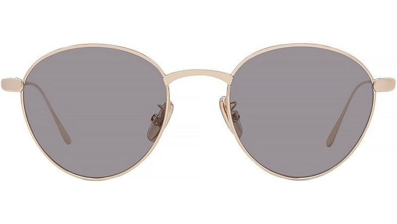 Slim Gold Round Sunglasses