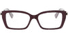B.Zero1 Bordeaux Rectangular Eyeglasses - 54-16-130