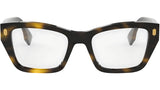 Fendi Roma Havana Rectangular Eyeglasses