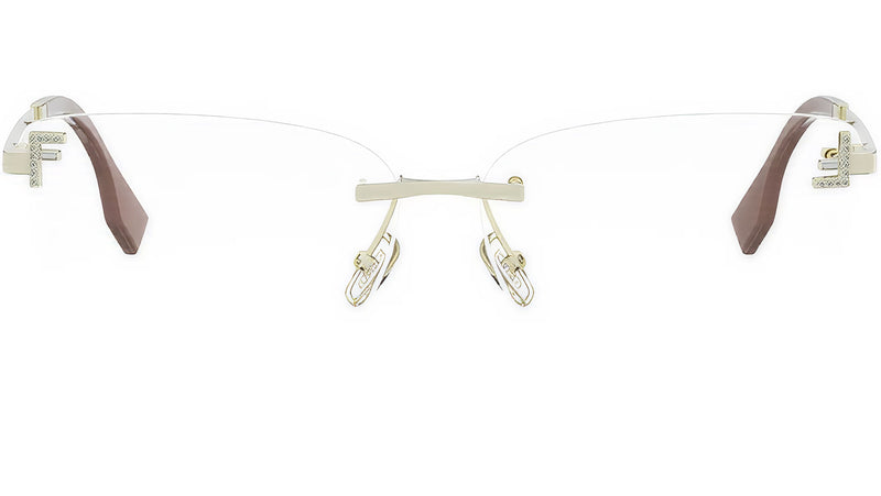 Fendi Crystal Gold Geometric Eyeglasses
