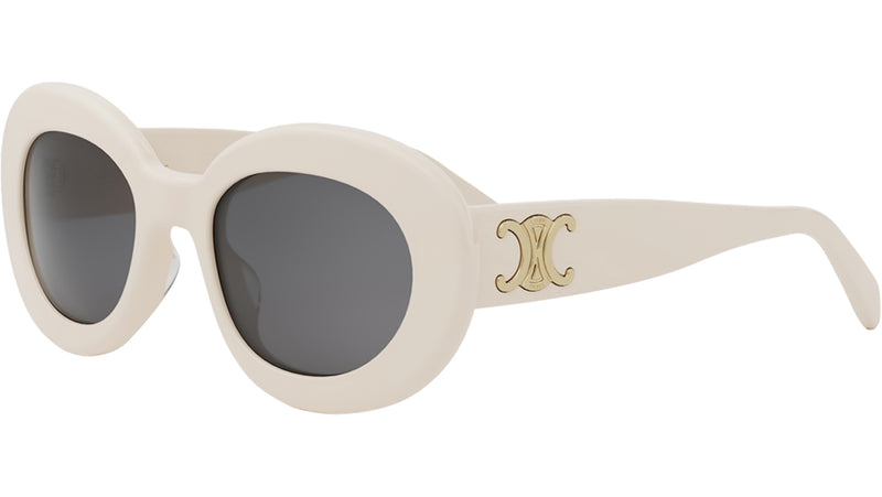 Triomphe White Round Sunglasses
