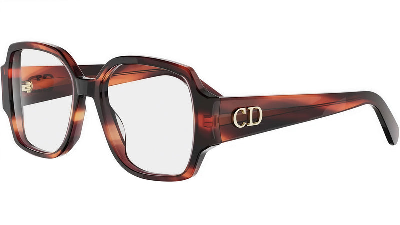 DiorGlowO S3I Red Havana Geometric Eyeglasses