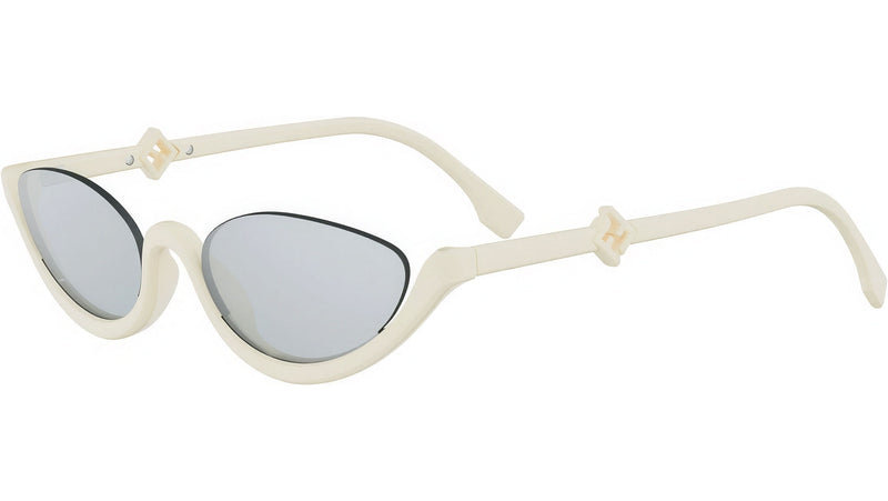 FF Diamonds White Oval Sunglasses
