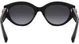 B.zero1 Shiny Black Oval Sunglasses