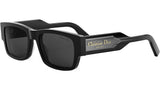 Christian Dior Label S1I Shiny Black Rectangular Sunglasses