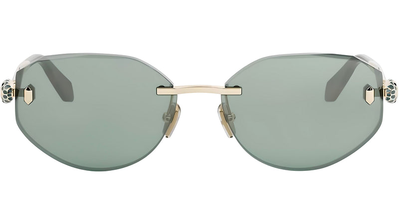 Serpenti Forever Shiny Gold Oval Sunglasses
