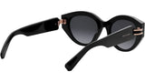 B.zero1 Shiny Black Oval Sunglasses