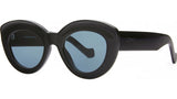 Slim Black Geometric Sunglasses