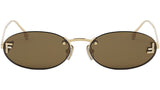Fendi First Gold Oval Sunglasses