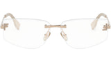 Fendi Crystal Rose Gold Geometric Eyeglasses