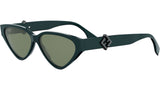 FF Diamonds Green Cat Eye Sunglasses