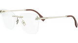 Fendi Crystal Gold Geometric Eyeglasses