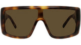 Square Havana Shield Sunglasses