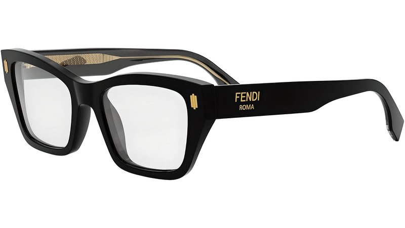 Fendi Roma Black Rectangular Eyeglasses