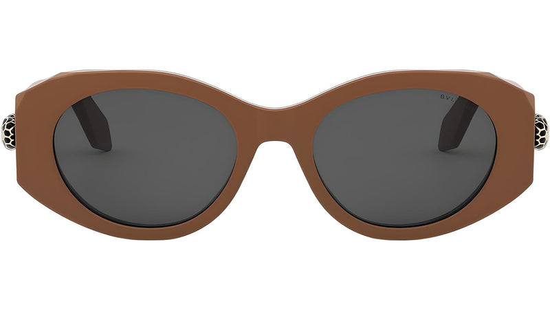 Serpenti Forever Shiny Brown Oval Sunglasses