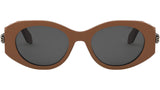 Serpenti Forever Shiny Brown Oval Sunglasses