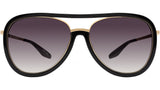 Fossett Black Pilot Sunglasses