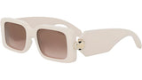 Serpenti Forever White Rectangular Sunglasses
