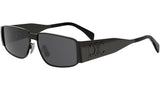 Metal Triomphe Black Rectangular Sunglasses