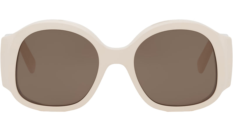 Maxi Triomphe White Round Sunglasses
