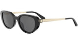 Serpenti Forever Black Oval Sunglasses