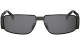 Metal Triomphe Black Rectangular Sunglasses