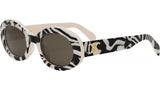 Triomphe Black Oval Sunglasses