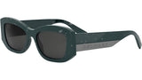 Bvlgari Roma Green Geometric Sunglasses