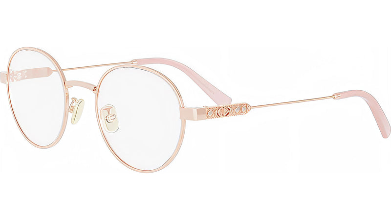 DiorCannageO R1U Rose Round Eyeglasses