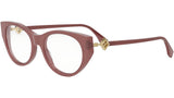 FF Diamonds Red Oval Eyeglasses