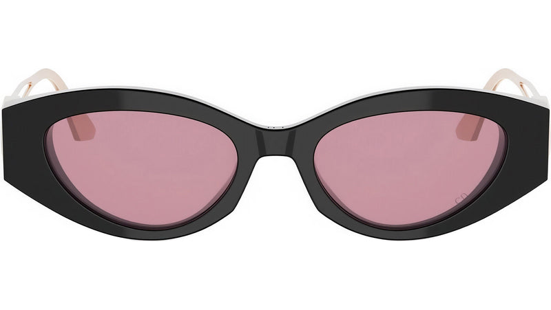 30Montaigne B6I Shiny Black Gold Cat Eye Sunglasses