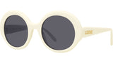 Thin White Round Sunglasses