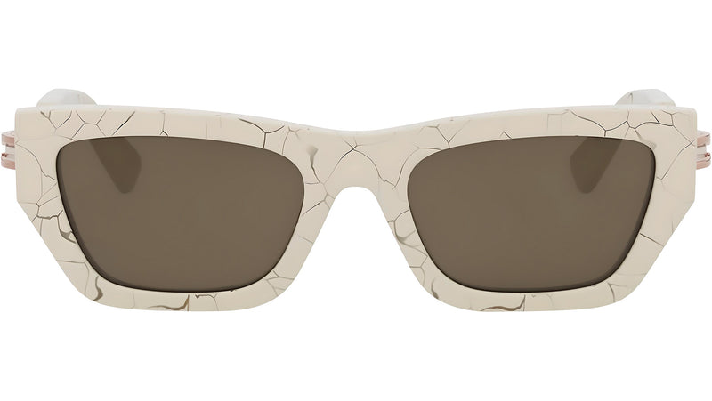 B.zero1 White Rectangular Sunglasses