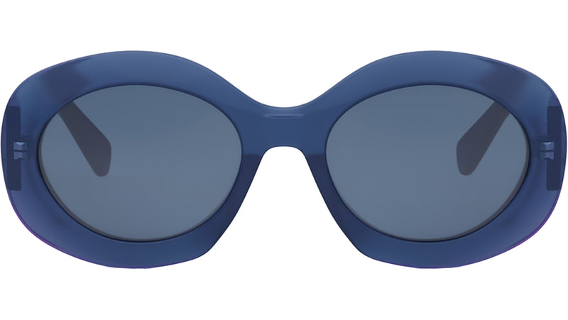 Triomphe Blue Round Sunglasses
