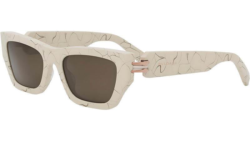 B.zero1 White Rectangular Sunglasses